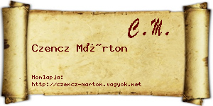 Czencz Márton névjegykártya