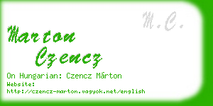 marton czencz business card